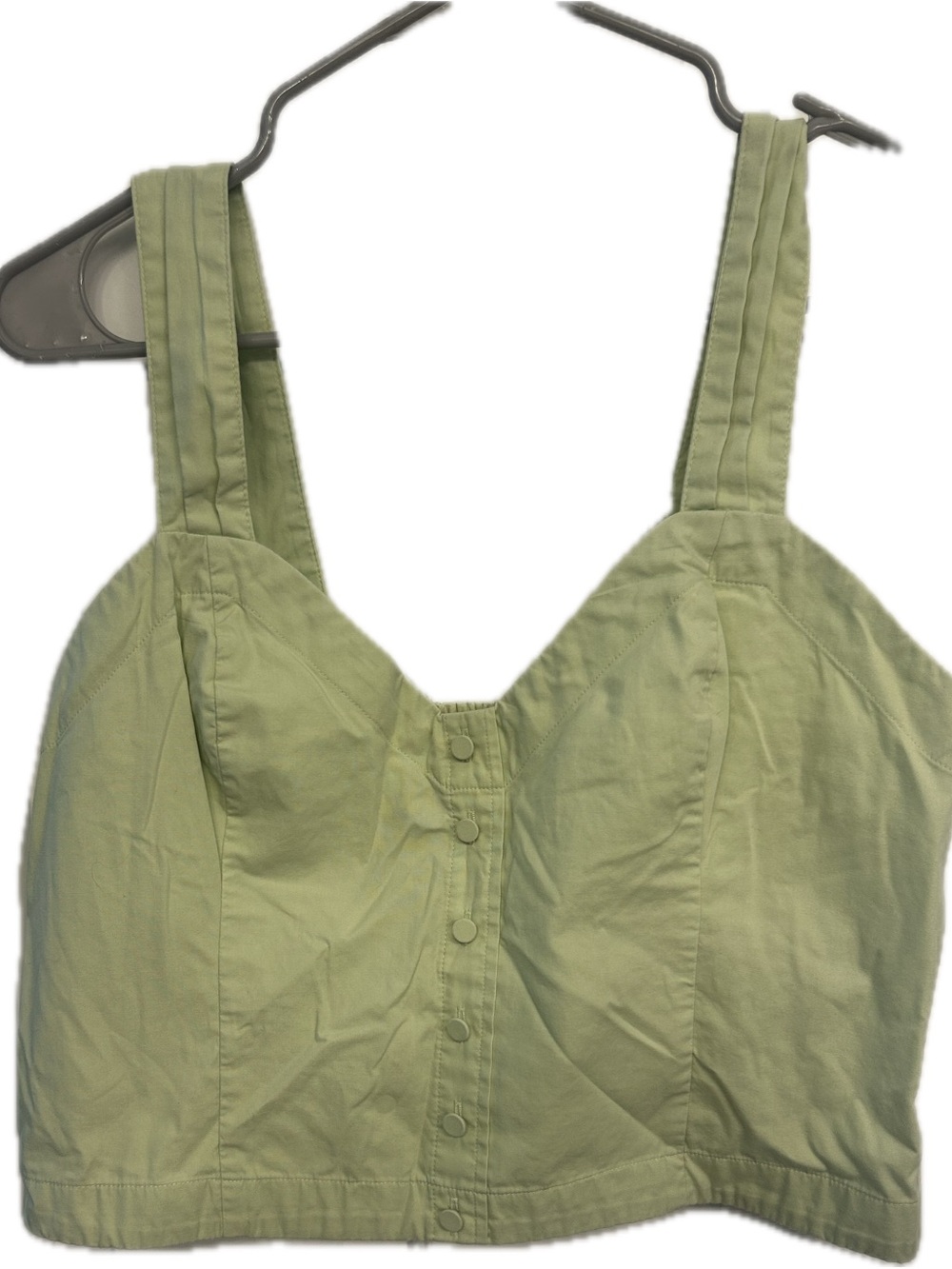 Abercrombie & Fitch Olive Green Button-Front Crop bustier corset type y2k style